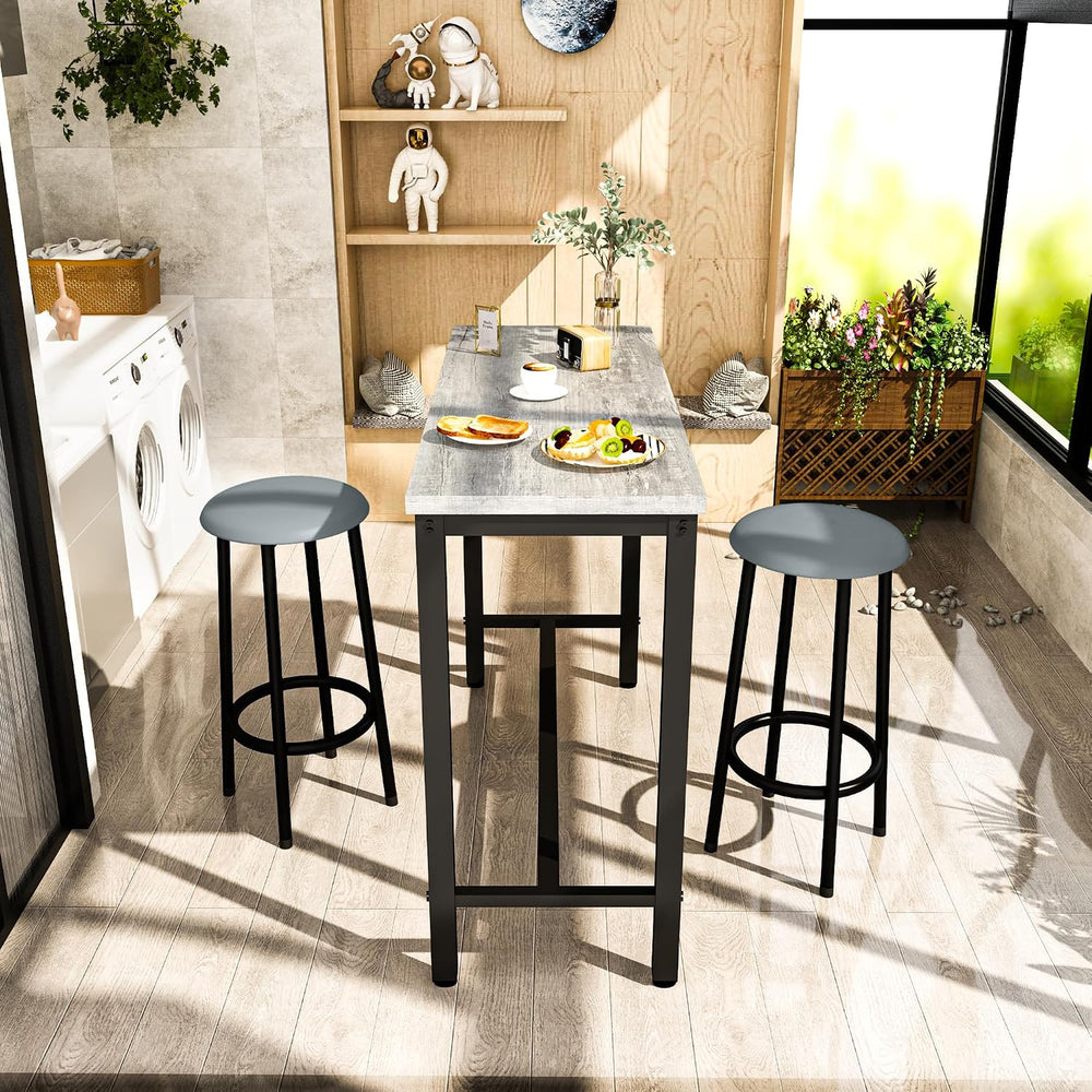 AWQM 39.3" Bar Table Set of 3, Pub Height Table and Chairs Set of 3 with...