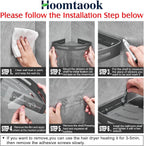 Hoomtaook 2-Tier Corner Shower Shelf No Drilling Bathroom Shelves Shower Caddies Adhesive Bath Corner Shelf Wall Mounted Bathroom Shower Caddy Organizer - Dark Grey