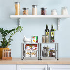 Simple Houseware Chrome Metal Stackable Storage Rack, 16.75 in L x 10.8 in W x 10.25 in H