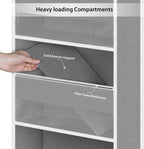 Univivi 5-Shelf Fabric Door Storage Over Door Hanging Organizer with 4 Large Pockets and 3 Small PVC Pockets Nursery Closet Cabinet Wall Mount Hanging Storage Organizers for Baby Nursery (Grey)
