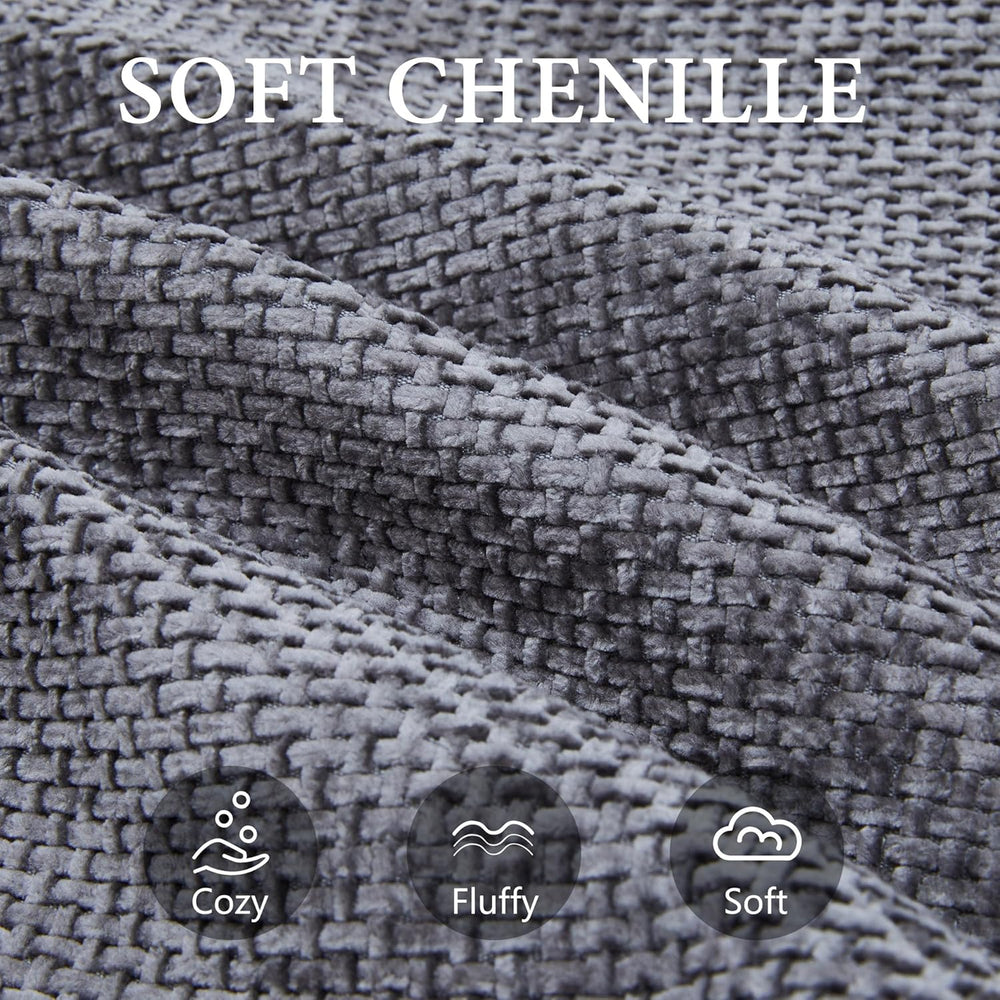L Shaped Single Sofa, Modern Comfy Chenille Fabric Loveseat Couch, No Assembl...
