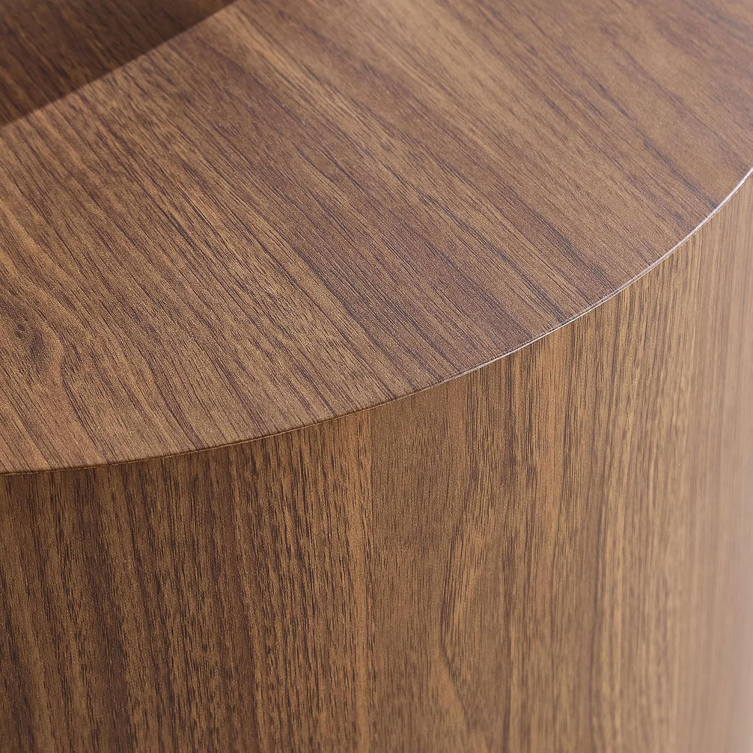 Nesting Coffee Table Set of 2, Modern Round Coffee Table Drum Side Table, Wooden Circle Accent Tables End Tables for Small Spaces Living Room Bedroom Office (Walnut)