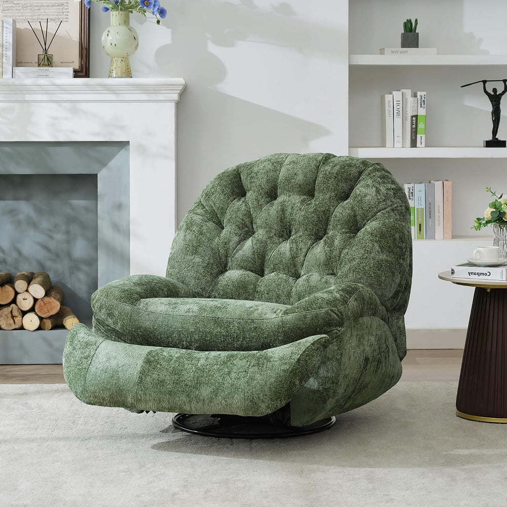 Swivel Rocker Recliner, Oversized Rocking Chair with Phone Holder