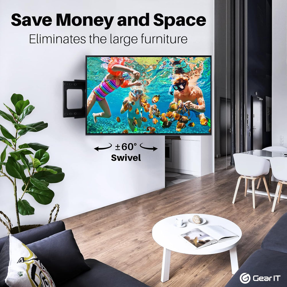 GEARit TV Wall Mount/Monitor (TVs 37 to 80 inch) Up to 132lbs - Full Motion S...