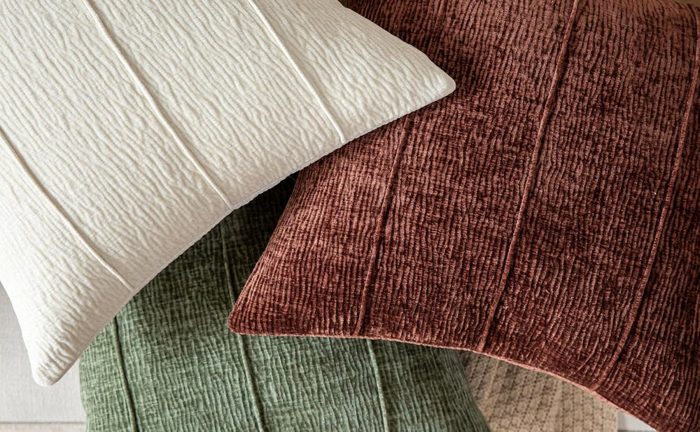 Neelvin Soft Chenille Throw Pillow Covers 26x26 Set of 2, Modern Textured Dec...