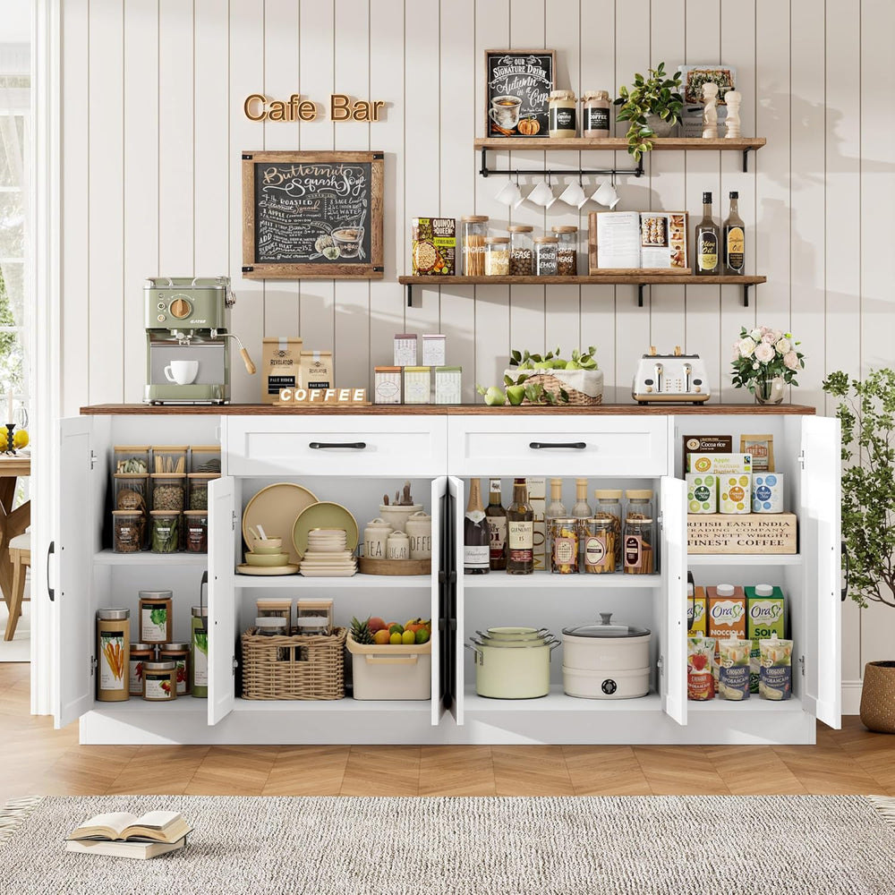 BOTLOG 71” Large Buffet Cabinet with Storage, Sideboard Buffet Cabinet with A...
