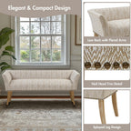Madison Park Accent Bench for Living Room, Upholstered with Nailhead Trim, & Padded Seat Entryway Bench Small, End of Bed Bench with Back, 49.5" W x 19.25" D x 23" H, Taupe Multi
