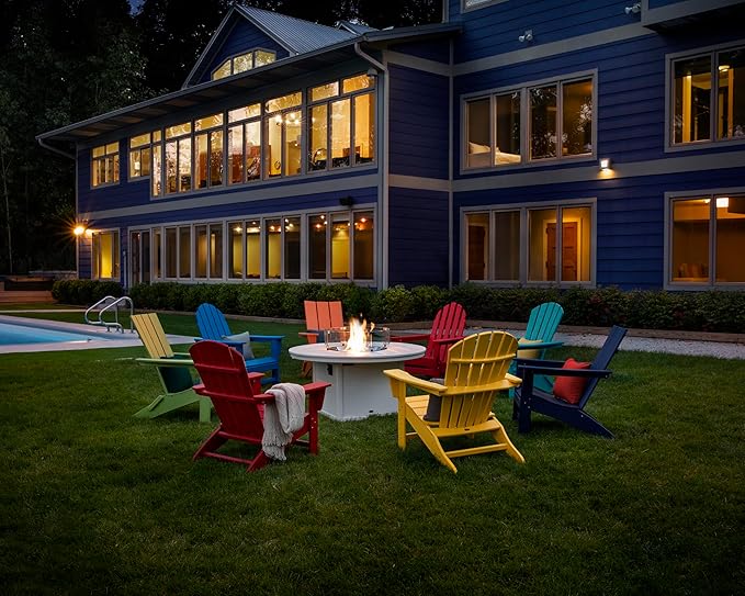 POLYWOOD AD5030SR Classic Folding Adirondack Chair, 38.5" H x31.25 W x 33.5" D, Sunset Red