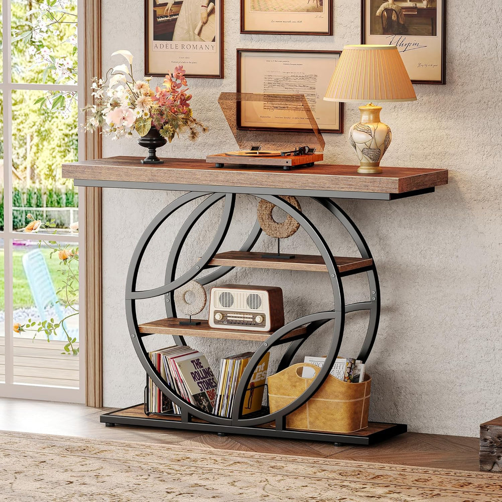 Huuger 41.3 Inch Entryway Table with Artistic Curved Metal Frame,Sofa Table |...