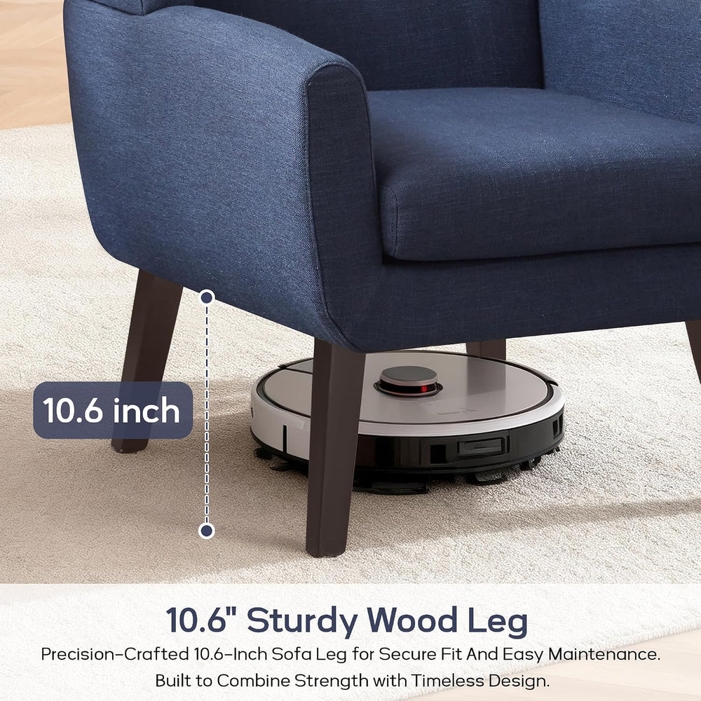 HUIMO Accent Chair for Living Room,Upholstered Button Linen Armchair Chair
