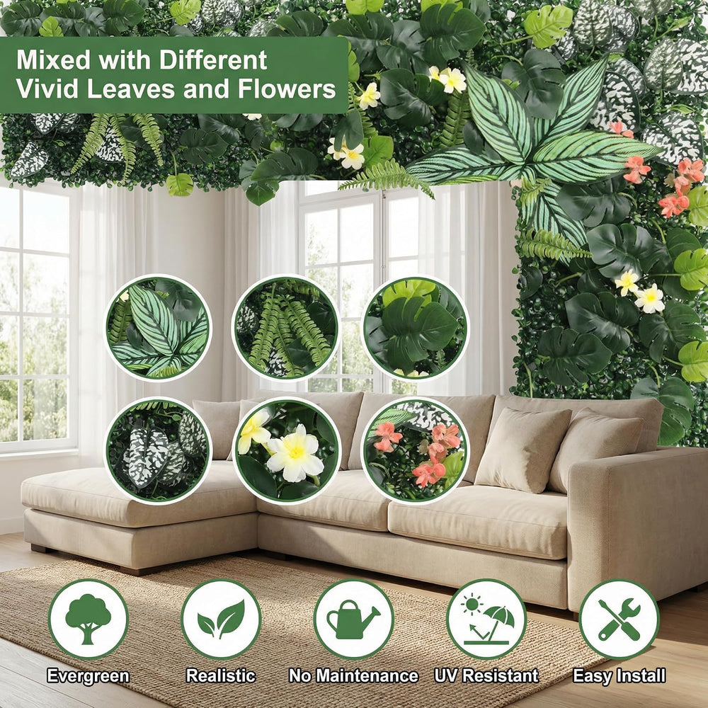 4 Pack 20"x20"Grass Wall Panels-Artificial Boxwood Panels for Green...