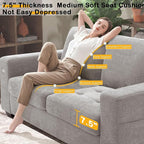 Hanherry 70" Loveseat Sofa for Living Room, Modern Comfy Couch with Medium Firm Seat Cushion, Removable Cover,Wide Armrest,USB/Type-C Port,Chenille Fabric Couches for Small Space,Apartment,Bedroom