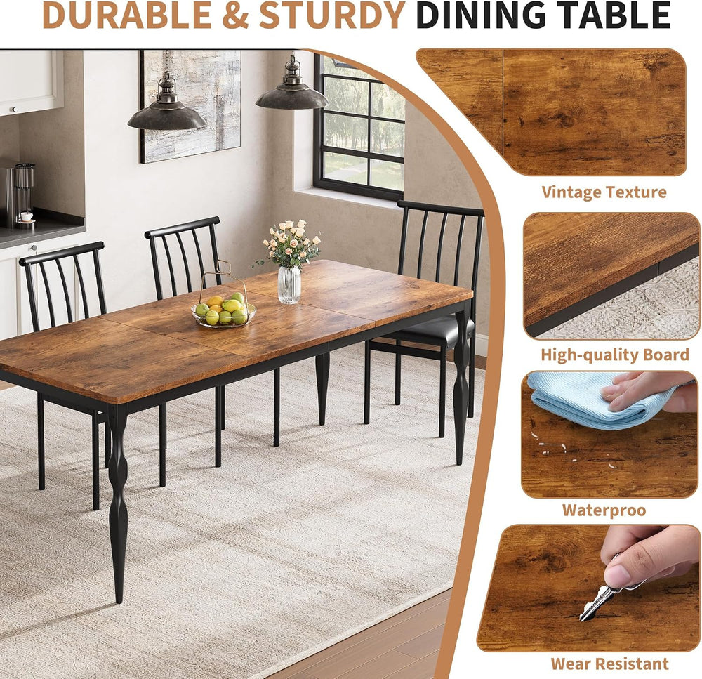 Garvee 79-Inch Modern Farmhouse Dining Table, Large Rectangular Kitchen Table...