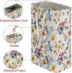 efluky Slim Laundry Basket, Narrow Laundry Hamper with Handles, Collapsible Dirty Clothes Hamper, Tall Laundry Bin for Laundry Room, Dorm and Bedroom, 19.8 Gallon (75L) Floral