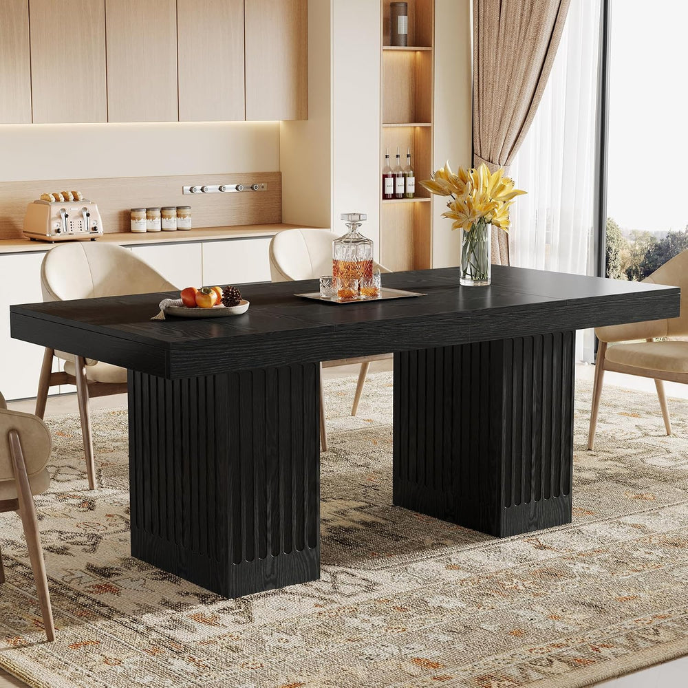Tribesigns Dining Table for 4-6 People, 63 Inch Modern Rectangle Kitchen Tabl...