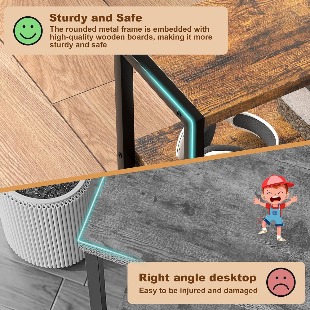 Small Narrow Side Table with Drawers, Skinny End Table for Small Spaces, Slim...