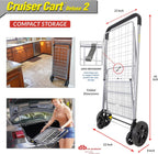 dbest Products Cruiser Cart Deluxe 2 Germ Guard Bundle Shopping Handle Grocery Rolling Folding Laundry Basket on Wheels Foldable Utility Trolley Compact Lightweight Collapsible