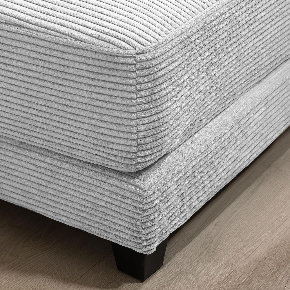 Corduroy Ottoman for Sectional Sofa, Modular Footrest with Wooden Legs, 43.7 ...