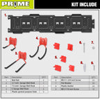 PR1ME 11 pcs Garage Storage Wall Mount Organizer Kit, Garage Storage Wall Rails with Utility Garage Wall Mount Hooks, 2X 31 inch Wall Rails, 4 Steel Garage Hooks, 5 Plastic General Purpose Hooks