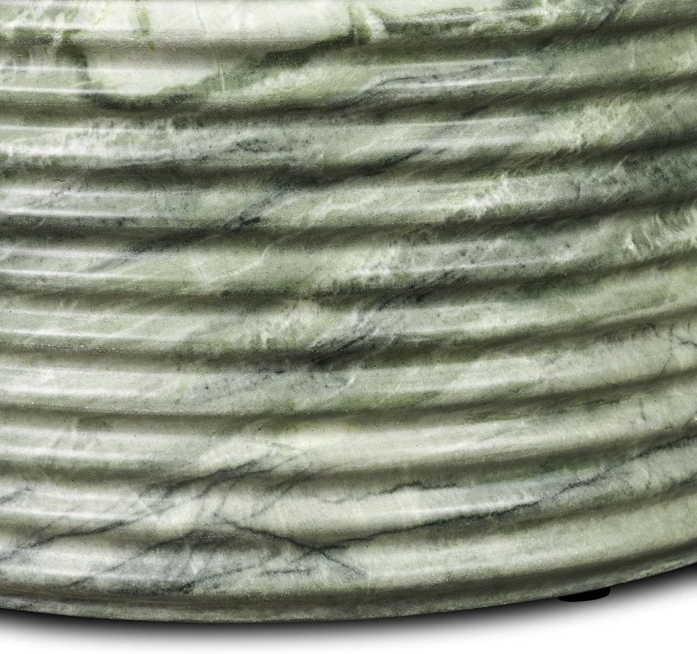 Poly & BARK Riba 16” Side Table – Seaweed Green Marble Look Finish, Solid...