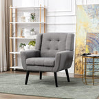 NicBex Modern Accent Chair for Living Room Upholstered Foam Filled Living Room Chairs with Metal Legs Linen Cozy Lounge Armchair for Living Room Bedroom,Light Grey