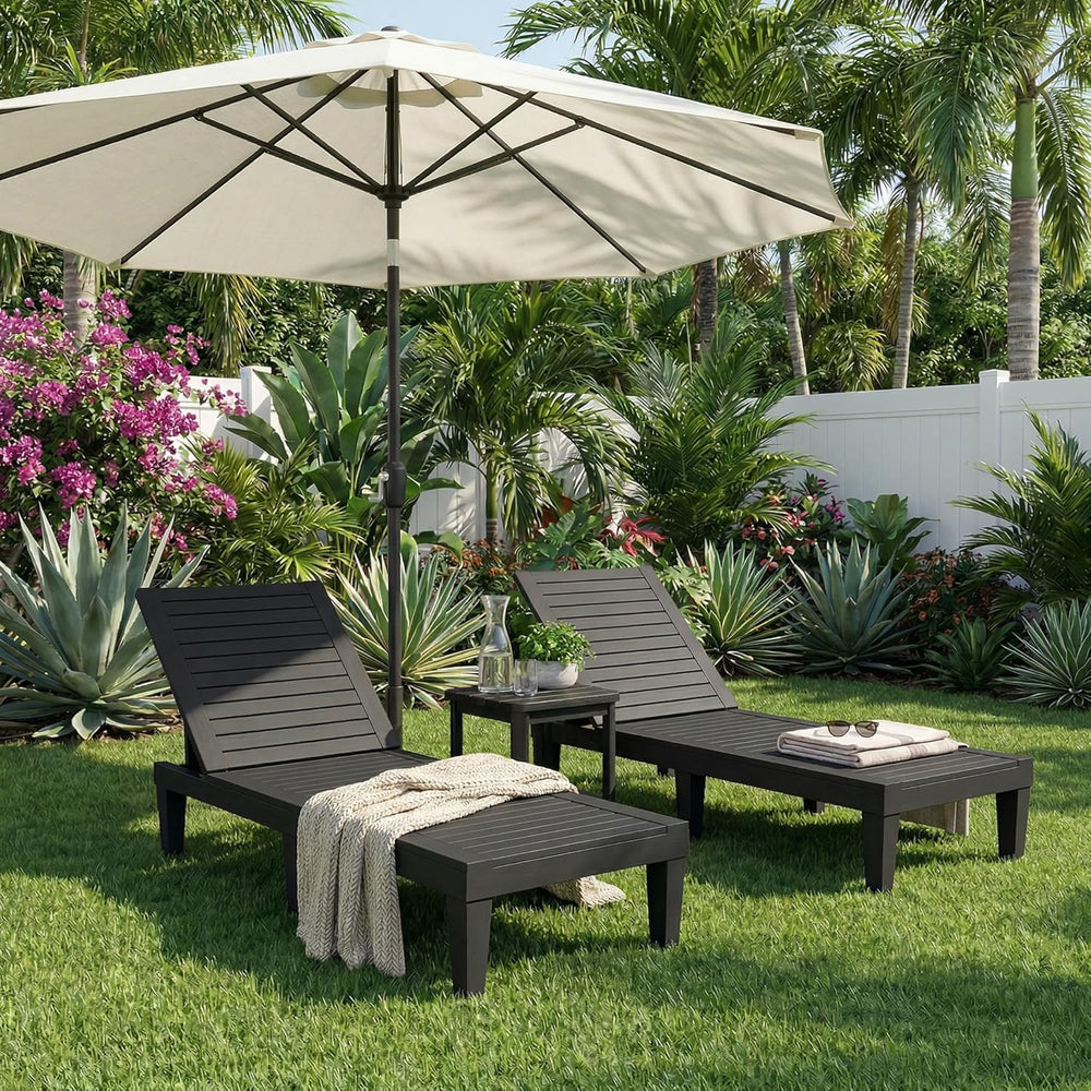 Lounge Chair Outdoor,Set of 2 All-Weather UV-Resistant & Waterproof Patio...