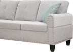 Evan Sectional Sofa or Couch with Ottoman for Living Room, Apartment, Bedroom, Office