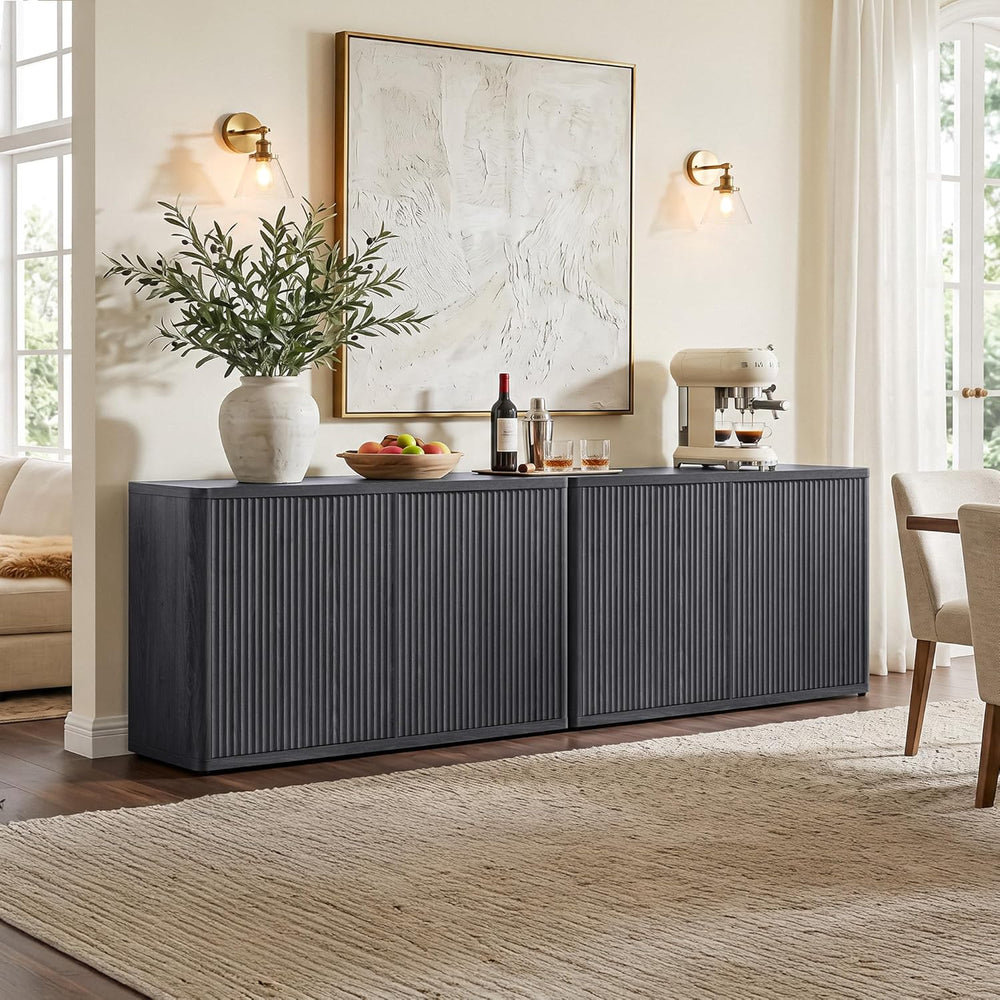 SICOTAS Buffet Cabinet with Storage Accent Sideboard with 4 Doors 66.3" ...