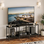 TV Stand, Entertainment Center, Industrial TV Media Console Table with Open Storage Shelves, 2 Tier TV Cabinet for Living Room, Bedroom
