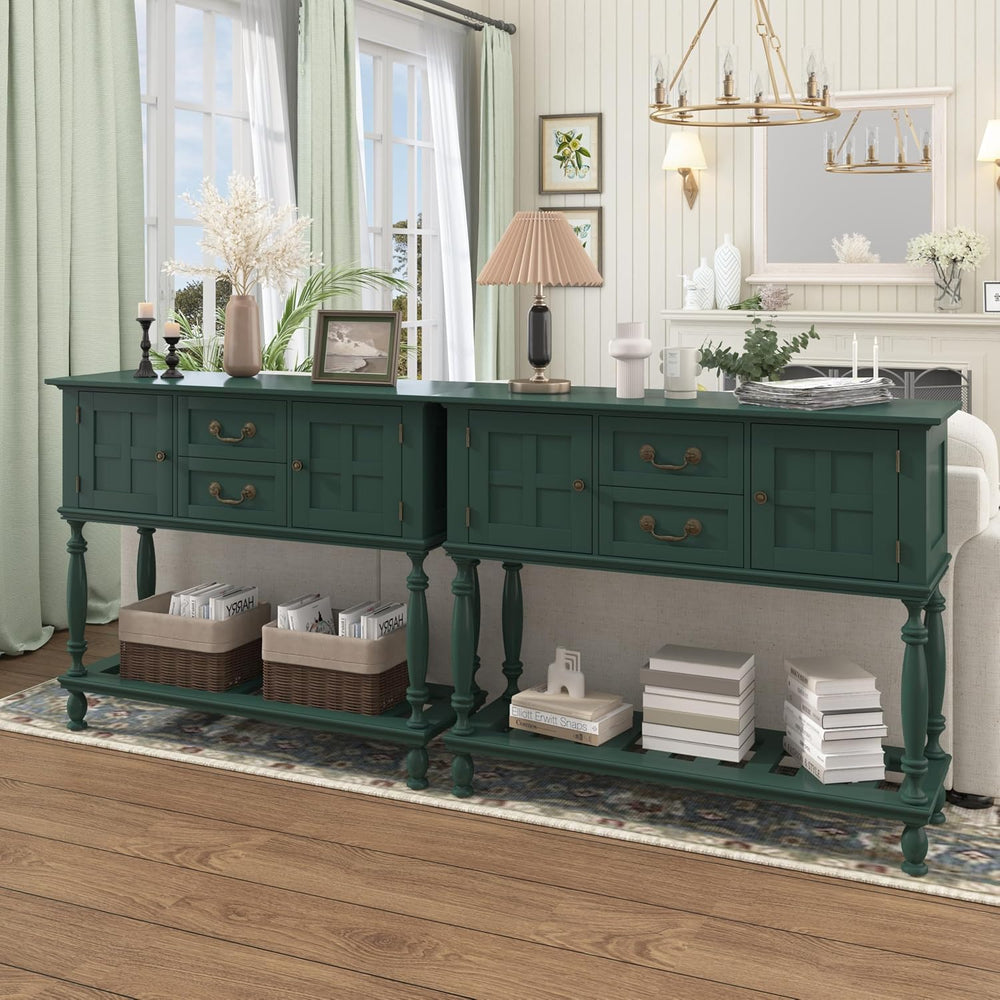 Farmhouse Console Table with Storage, Narrow Entryway Table with 2 Drawers &a...