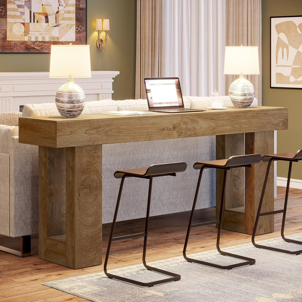 Tribesigns Farmhouse Console Table, 63-Inch Long Narrow Sofa Table Behind The...
