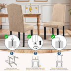 Yaheetech Upholstered Dining Chairs Set of 2, Modern Kitchen Chairs with Nailhead Trims and Solid Wood Legs for Dining Room, Living Room, Restaurant, Fabric Armless Design, Khaki