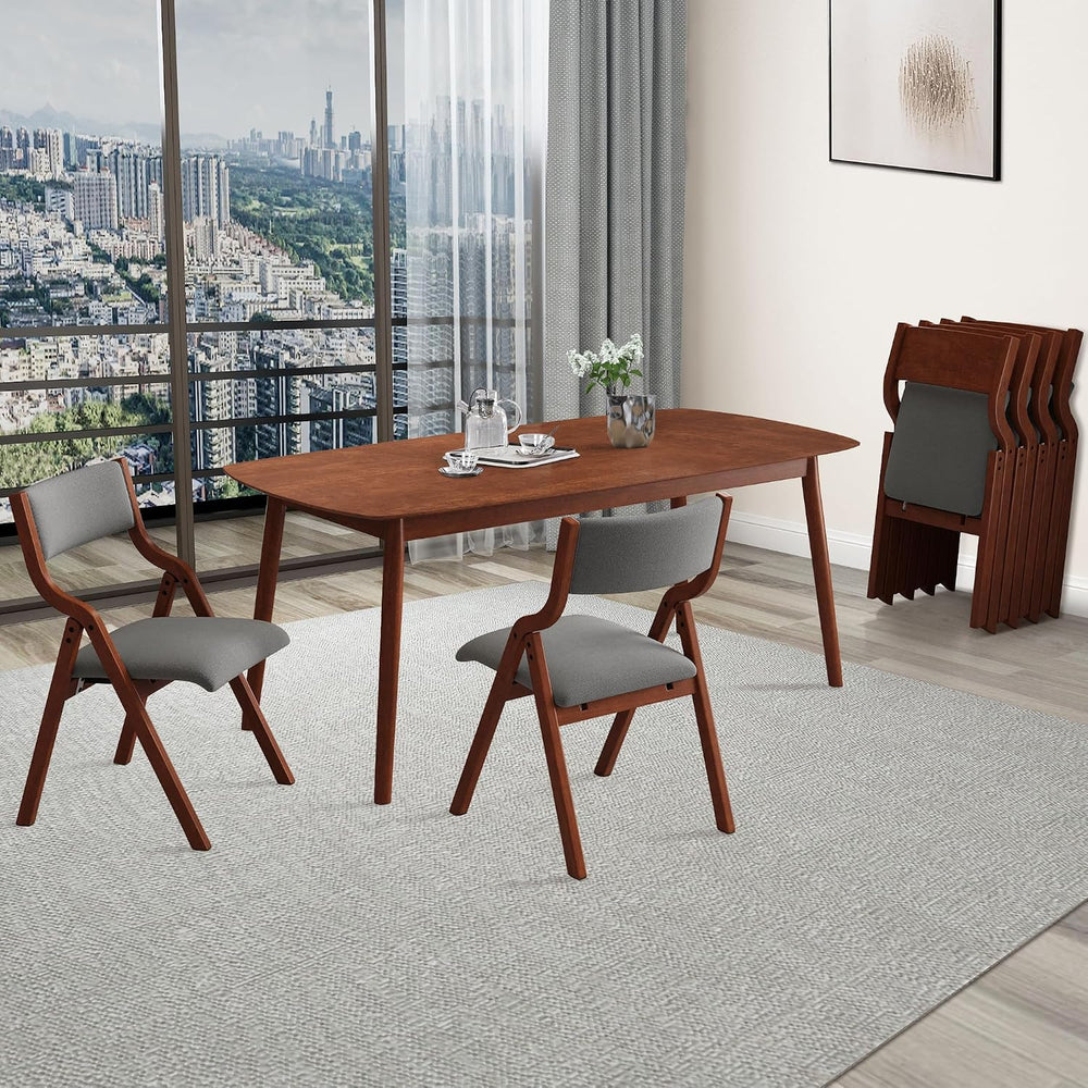 Folding Upholstered Dining Chairs 2-Piece Set,Ready to go | Upholstered with ...