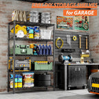 Storage Shelves Heavy Duty, 3 PCS 36" L x 14" W x 72" H Garage Wire Shelving Unit Loads 1750LBS, 5-Tier Adjustable Metal Industrial Utility Shelf Rack for Kitchen, Laundry Room, Warehouse, Basement