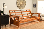 Kodiak Phoenix Futon Sofa Bed with Wooden Frame and Linen Stone Mattress, Convertible Futon Couch Bed and Full Size Futon for Living Room, Barbados
