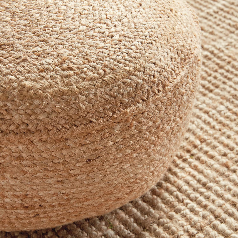 Napa Home & Garden Jute Round Pouf - Natural Jute & Foam Cotton - Fir...