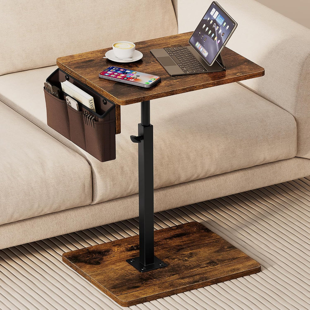 Vagusicc Sofa Armrest Tray Table for Couch, 360° Swivel Height Adjustable TV ...