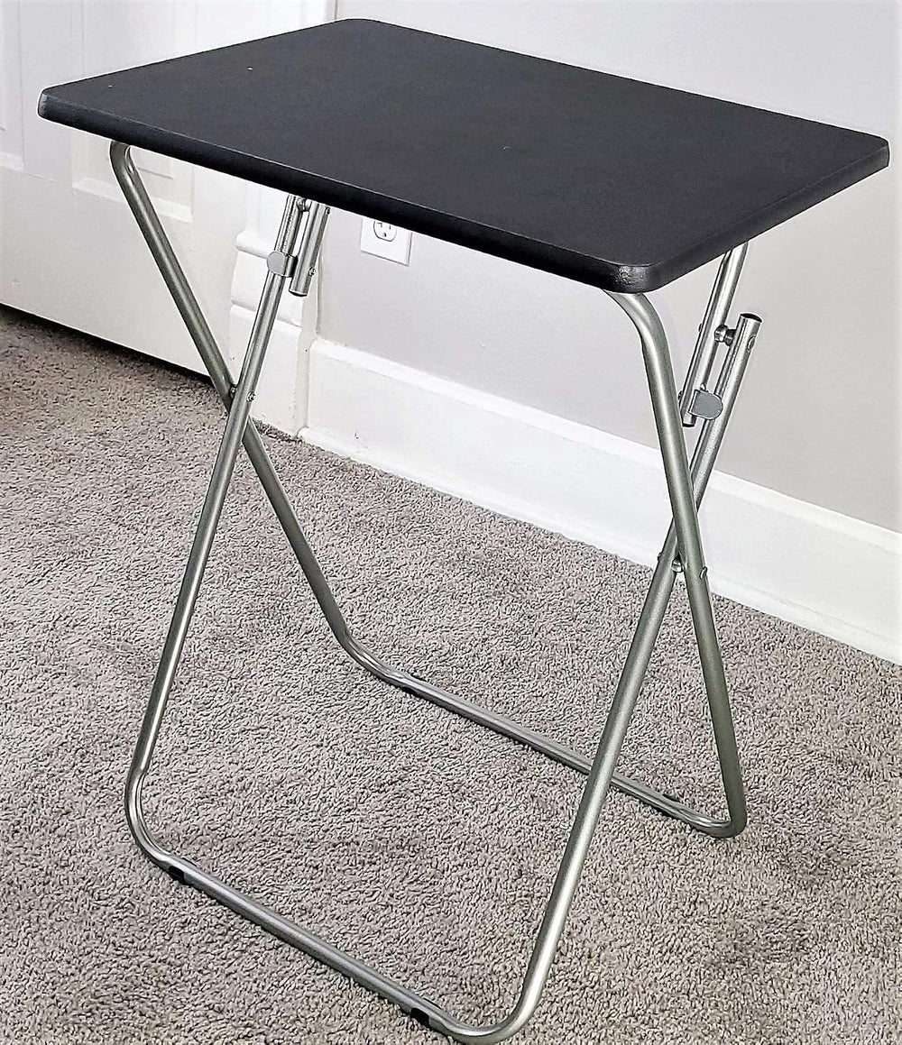 Folding TV Tray Tables, for Small Space, Black, Set of 2 | 19" X 15&quot...