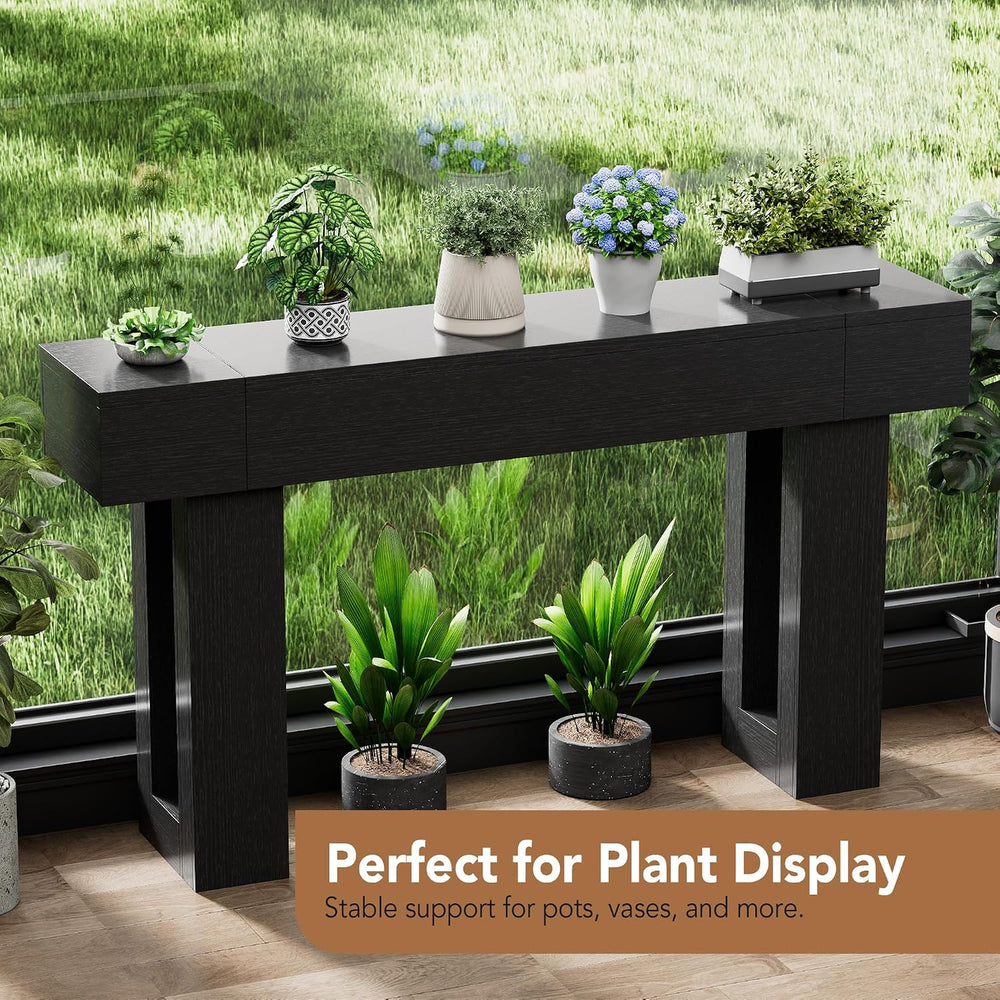 63 Inch Long Console Table, Narrow Rectangular Sofa Table Behind The Couch, F...