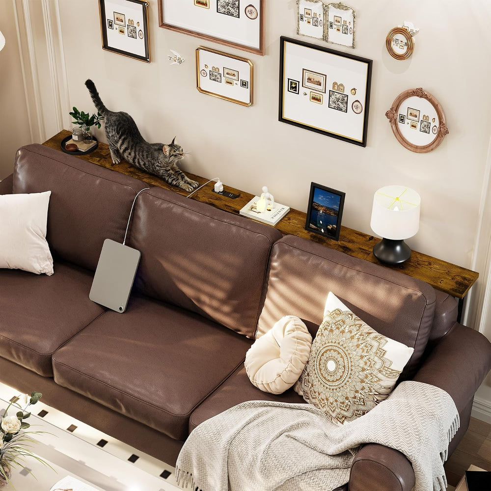 GRLEAF 78 Inch Narrow Sofa Table with Power Outlet, Extra Long Console Table ...