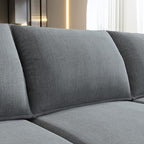 HONBAY Modular Sectional Sleeper Sofa with Storage, Convertible Modular Sectional Sofa with Reversible Chaise Sectional Couch for Living Room, Bluish Grey