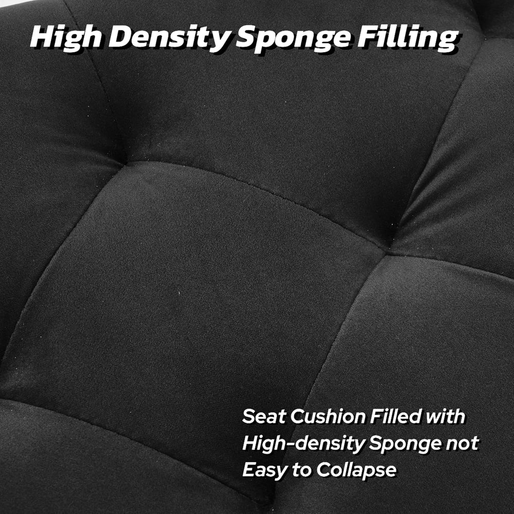 45.6 Inch Velvet Storage Bench Tufted Upholstered Ottoman Bench, Bedroom Benc...