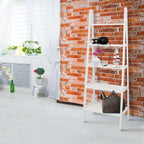 Casual Home 100% Solid Wood 5-Shelf Ladder Bookcase, Standard, 72"H, White