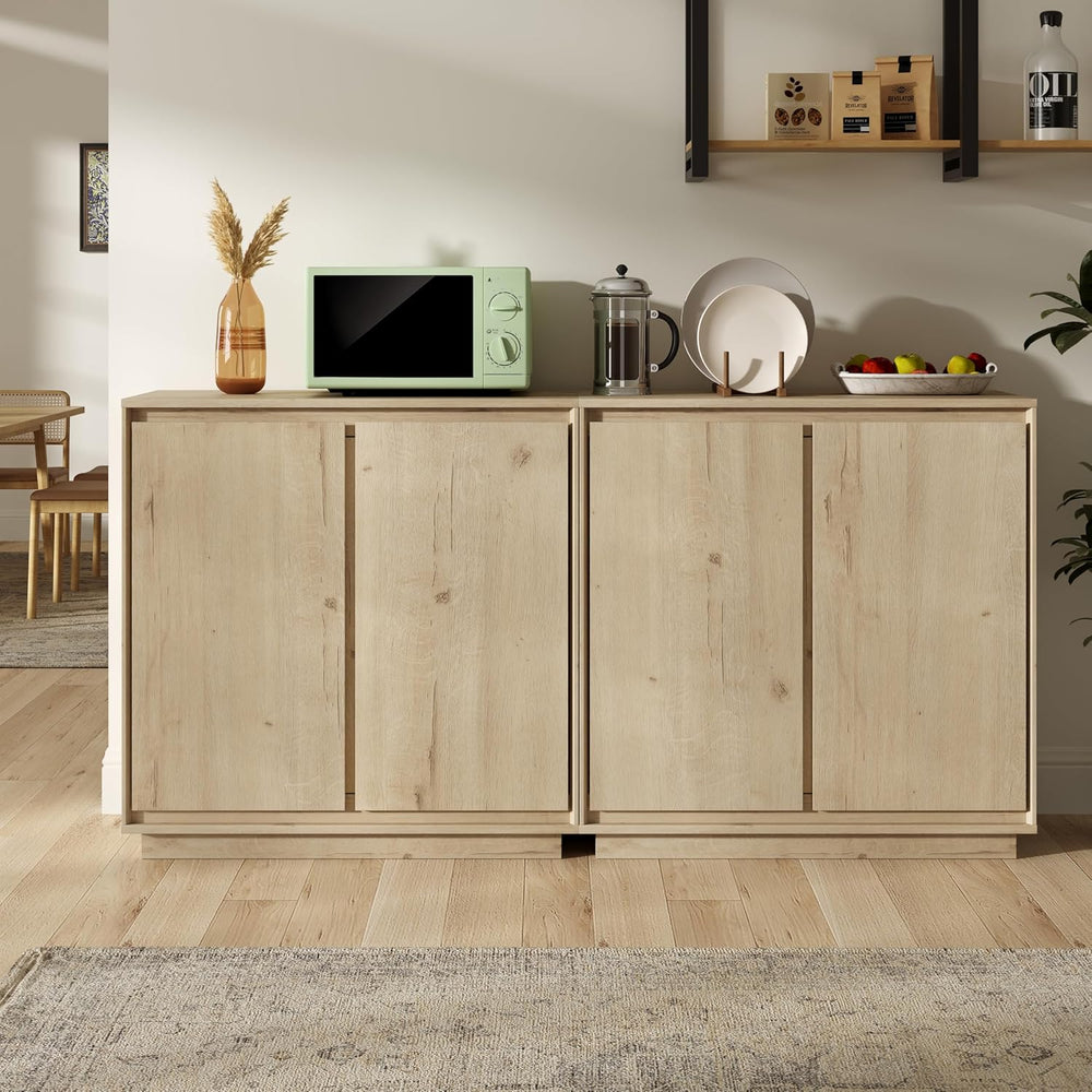 3pcs Sideboard Cabinet Buffet Cabinet with Storage with Adjustable Shelves an...