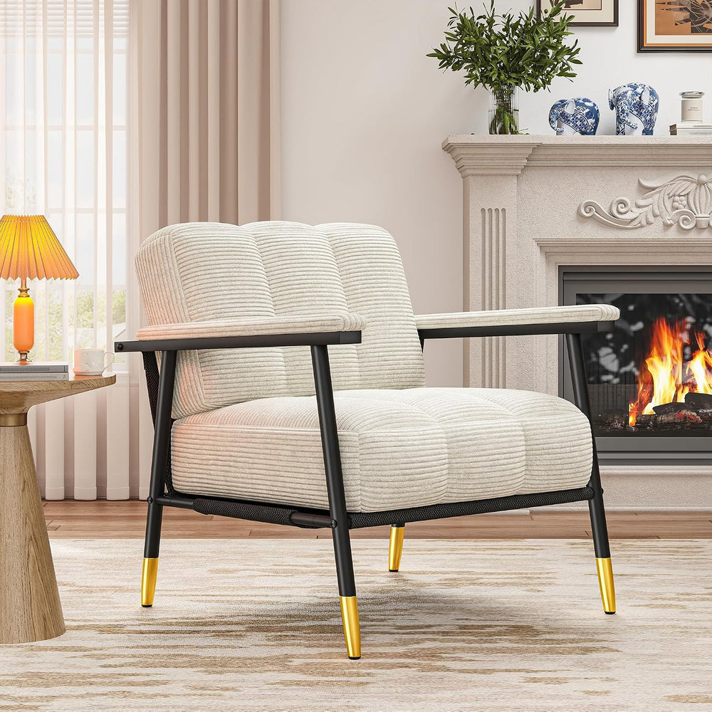Homkdom Corduroy Accent Chair,Reading Chair for Living Room, Bedroom