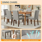 Upholstered Dining Chairs Set of 2, Button Tufted Parsons Chairs with Wood Legs and Padded Seat, Modern Fabric Side Chairs for Dining Room Kitchen Farmhouse Hotel, Gray