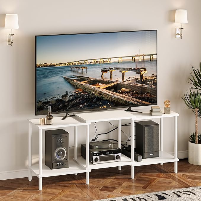 TV Stand, Entertainment Center, Industrial TV Media Console Table with Open S...
