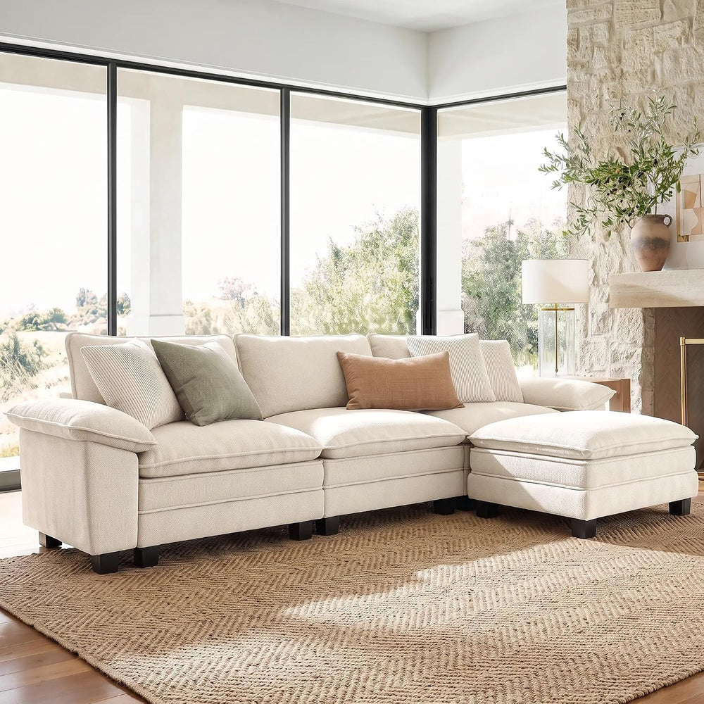 SUNSHINE VALLEY Oversized 123.6" L Shaped Sectional Couch for Living Room