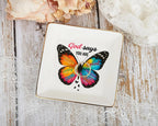 Christian Bible Verse Jewelry Dish Gift for Women, Butterfly Religious 4" Ceramic Jewelry Tray, Christian Gifts for Mom, Daughter, Friends - Birthday, Confirmation, Catholic Gift for Her, Teen Girls