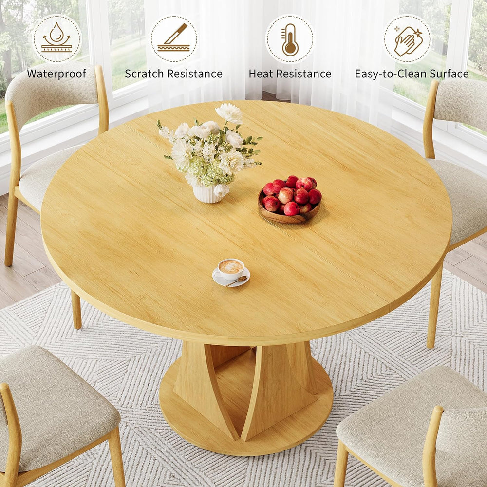 iPormis Round Dining Table, 47'' Kitchen Table for 4-6, Dining Room D...